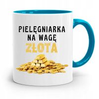 Kubek Błękitny Pielęgniarki Na Wagę Złota Z Nadrukiem Ze Zdjęciem