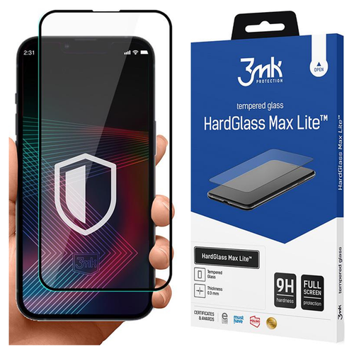apple iphone 13/13 pro/14 - 3mk hardglass max lite black na Arena.pl
