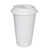 Kubek ECO Tumbler Biały Ceramiczny z Białym Wieczkiem Sublimacja Termotransfer