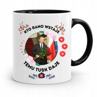 Kubek Czarny Donald Tusk Po Platforma Prezent Z Nadrukiem Ze Zdjęciem