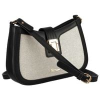 beżowa listonoszka damska ze skóry naturalnej i płótna canvas peterson