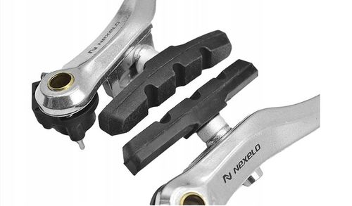 KOMPLET PRZÓD TYŁ HAMULCE ROWEROWE SZCZĘKI V-BRAKE KLOCKI HAMULCOWE ZESTAW na Arena.pl