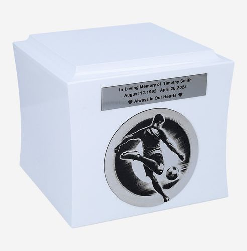 Urna na prochy z piłkarzem Biały / Wzór1 / Tabliczka na Arena.pl