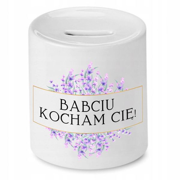 Skarbonka Dla Babci Kocham Cię Babciu Prezent Z Nadrukiem Ze Zdjęciem zdjęcie 1