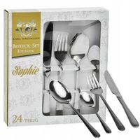 ZESTAW SZTUĆCÓW 24 EL 6 os komplet sztućce pudełko stal nierdzewna SOPHIE