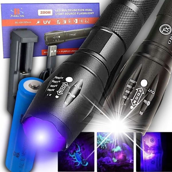 MOCNA LATARKA LED ZOOM + UV DO BURSZTYNÓW zdjęcie 1