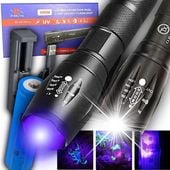 MOCNA LATARKA LED ZOOM + UV DO BURSZTYNÓW