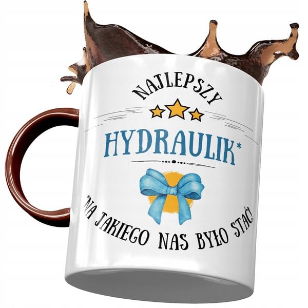 Kubek Bordowy Dla Hydraulika Najlepszy Hydraulik Z Nadrukiem Ze Zdjęciem zdjęcie 1