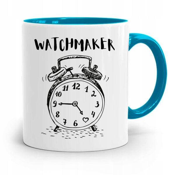 Kubek Błękitny Dla Zegarmistrza Watchmaker Prezent Z Nadrukiem Ze Zdjęciem zdjęcie 1