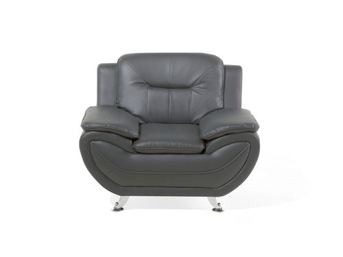 Fotel ekoskóra szary LEIRA na Arena.pl