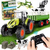 TRAKTOR ZDALNIE STEROWANY CIĄGNIK PRZYCZEPA MASZYNA ROLNICZA RC ZABAWKA