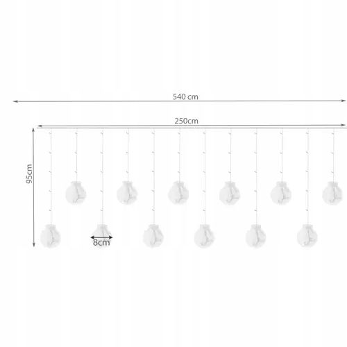 Kurtyna Świetlna 108LED Zewnętrzna Węwnętrzna USB Biały Zimny Lampki na Arena.pl
