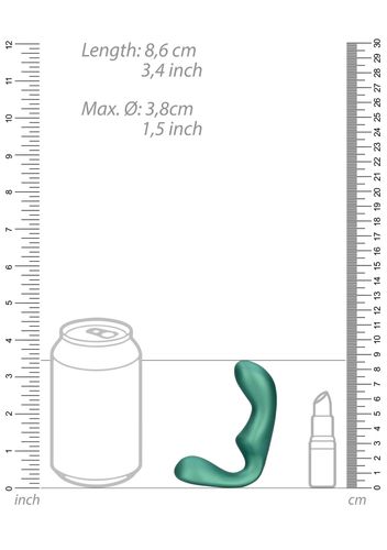 pointed vibrating prostate massager with remote control - metallic green na Arena.pl
