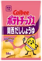 Chipsy Kansai Dashi-Shoyu smak sosu sojowego i pasty dashi 53g - Calbee