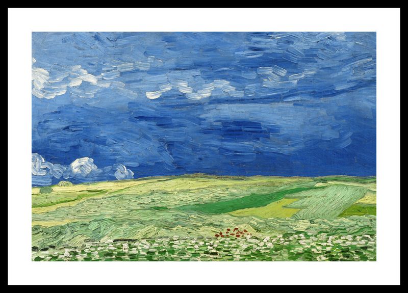 Plakat 60x40cm Wheatfield under Thunderclouds, Van Gogh Vintage zdjęcie 3