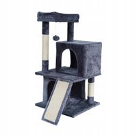Drapak dla kota legowisko zabawka domek wieża budka ciemno-szary