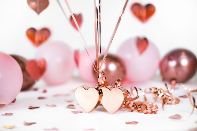 Ciężarek do balonów serca serce rose gold zdjęcie 2