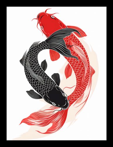 Plakat 15x20cm Yin i Yang Koi na Arena.pl