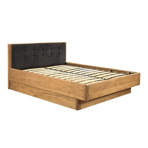 Łóżko dębowe Orio z zagłówkiem - 140x200 + panel lewy na Arena.pl