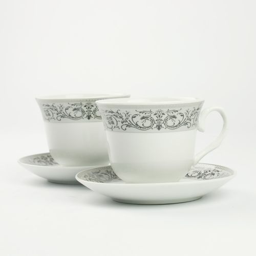 ZESTAW FILIŻANEK Z TALERZYKAMI NA PREZENT 250 ML PORCELANA DO KAWY HERBATY na Arena.pl