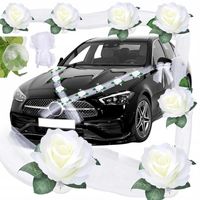 DEKORACJA ŚLUBNA DO SAMOCHODU NA ŚLUB AUTA OZDOBY DEKORACJE KWIATY WESELE