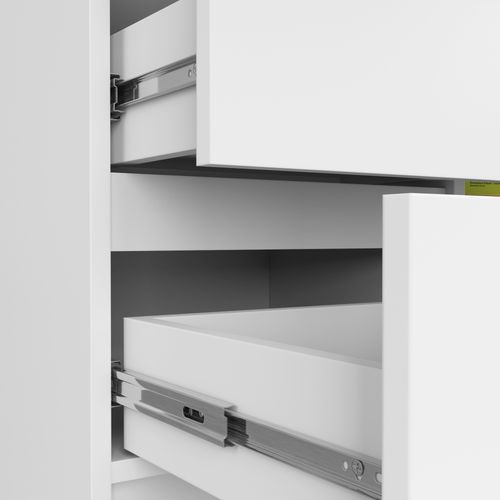 Komoda 80 cm JERRY nowoczesna 1 drzwi 3 szuflady - biała na Arena.pl