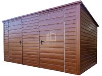 Schowek domek ogrodowy 4x2,5m 2x drzwi drewnopodobny dach spad w tył ID883