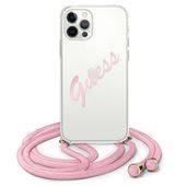 Guess GUHCP12MCRTVSPI iPhone 12/12 Pro 6,1" różowy/pink hardcase Script