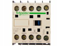 Schneider Stycznik mocy, TeSys K, AC3, 12A, 3P, 1NO, cewka 24VAC LC1K1210B7