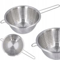 CEDZAK kuchenny durszlak stalowy nierdzewny z rączką uchwytem 21 cm