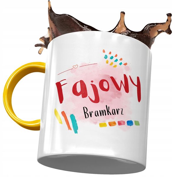 Kubek Żółty Dla Bramkarza Fajowy Bramkarz Prezent Z Nadrukiem Ze Zdjęciem zdjęcie 1