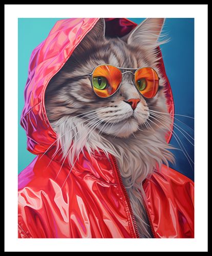 Plakat 40x50cm Kot w Stylu na Arena.pl