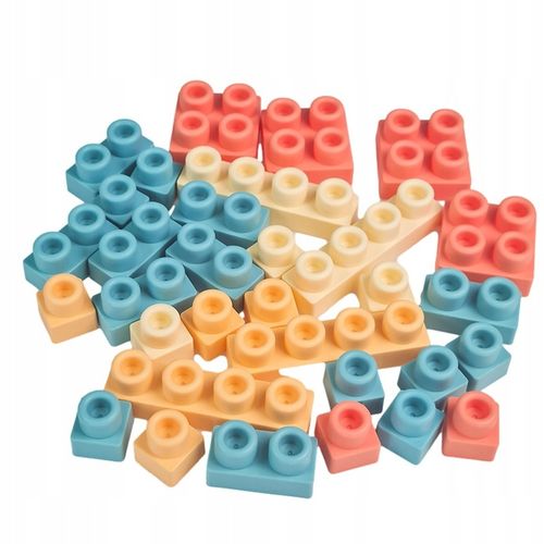 KLOCKI GUMOWE MIĘKKIE SENSORYCZNE KONSTRUKCYJNE DUŻE zestaw XXL 96 el na Arena.pl