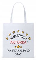Torba Biała Eco Shopper Dla Aktora Aktorki Prezent Z Nadrukiem Ze Zdjęciem