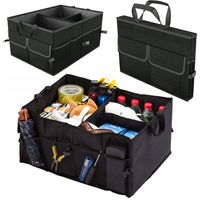 SKŁADANY ORGANIZER DO BAGAŻNIKA SAMOCHODU AUTA DUZY KUFER CZARNY SZTYWNY XL