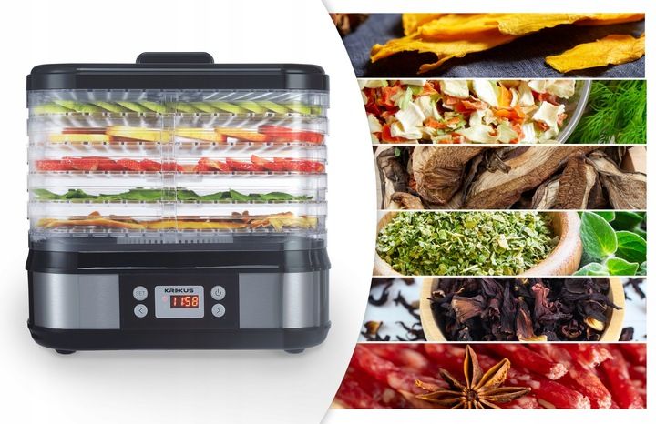 Duża Suszarka spożywcza do Grzybów Owoców Warzyw Dehydrator Timer Krexus zdjęcie 6