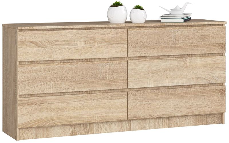 KOMODA K 160 cm 6 SZUFLAD DĄB SONOMA zdjęcie 1