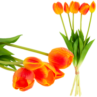 Bukiet Tulipanów Guma Pianka X 5 Szt Realistyczny Perforowany Pomarańczowy