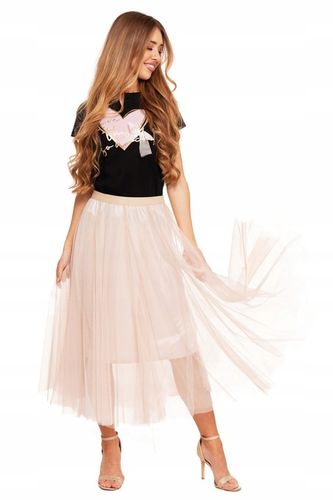 Spódnica Damska Tiulowa Midi Dwuwarstwowa Zwiewna Wygodna S/M MORAJ na Arena.pl