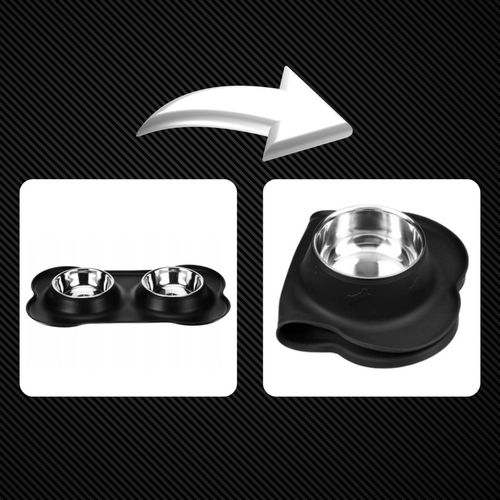 PODWÓJNA MISKA DLA PSA KOTA ANTYPOŚLIZGOWA + PODKŁADKA POD MISKI 2x450 ml na Arena.pl
