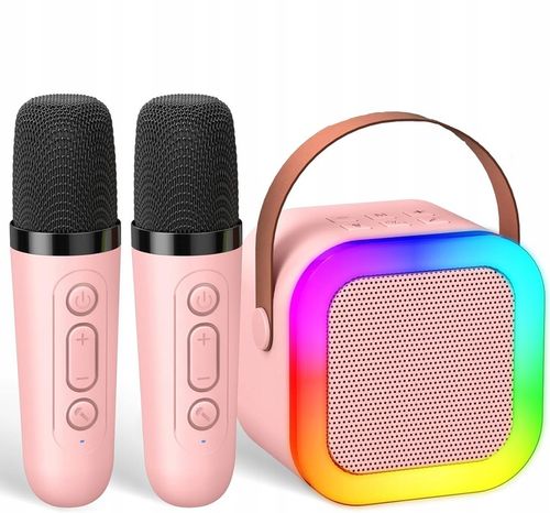 MASZYNA KARAOKE DŹWIĘK STEREO GŁOŚNIK BLUETOOTH 3 TRYBY LED 2 MIKROFONY na Arena.pl