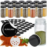 SŁOIKI NA PRZYPRAWY POJEMNIKI SŁOIKI SZKLANE OKRĄGŁE 24 szt + 72