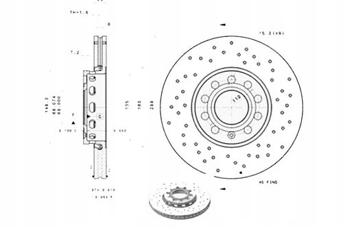 TARCZA HAM PRZOD 288X25 V XTRA BREMBO na Arena.pl