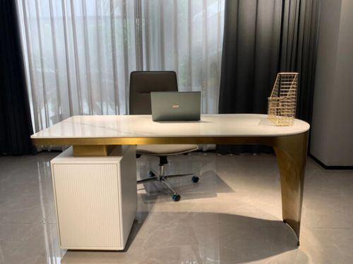 Biurko kremowo-złote ze stali nierdzewnej Matrix Premium 140x70x75 na Arena.pl