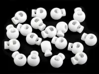 Stopery do sznurka 15x19 mm okrągłe 10sztuk BIAŁE