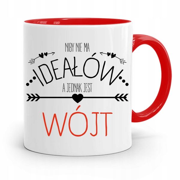 Dla Wójta Kubek Czerwony Niby Nie Ma Ideałów Z Nadrukiem Ze Zdjęciem zdjęcie 1