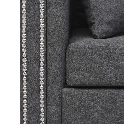 Zestaw 2 Materiałowych Sof, Ciemnoszary na Arena.pl