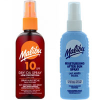 Malibu SPF10 Olejek Brązujący 100ml + Spray Po Opalaniu 100ml