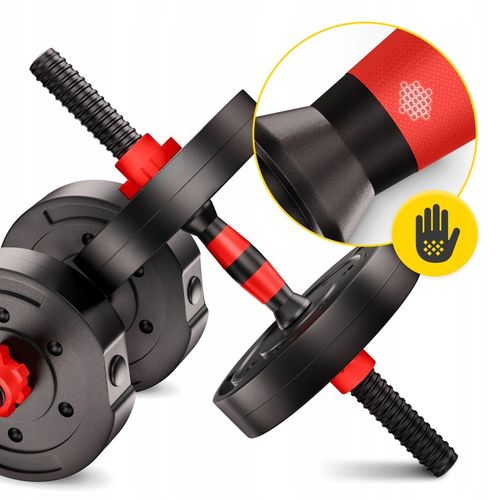 HANTLE BITUMICZNE REGULOWANE 2x20 KG DO ĆWICZEŃ SIŁOWYCH CIĘŻAR ZESTAW na Arena.pl