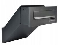 SKRZYNKA NA LISTY PRZELOTOWA DO WMUROWANIA 26-42 cm REGULOWANA ANTRACYT MAT